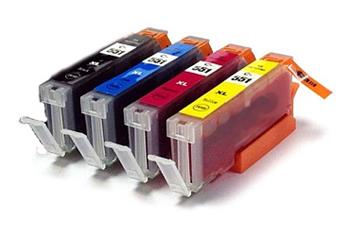 Obrazek Canon 551 550/551-MULTIPACK kompatibilní inkoustová kazeta, barva náplně azurová/purpurová/žlutá/černá