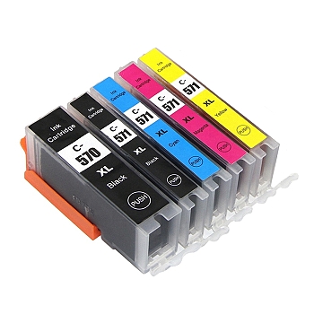 Obrazek Canon 571 570+571-MULTIPACK kompatibilní inkoustová kazeta, barva náplně azurová/purpurová/žlutá/černá