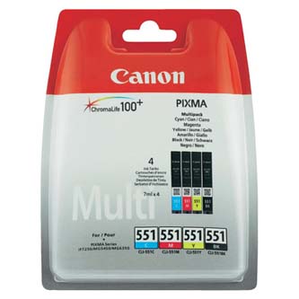Obrazek Canon 551 (CLI-551) 6509B009 originální inkoustová kazeta blistr, barva náplně azurová/purpurová/žlutá/černá