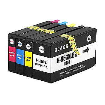 Obrazek HP 953 XL 953XL-MULTIPACK kompatibilní inkoustová kazeta, barva náplně azurová/purpurová/žlutá/černá, výtěžnost cartridge 2000 stran