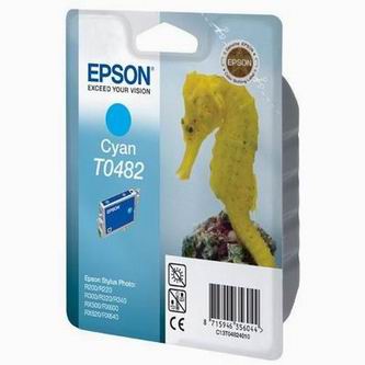 Obrazek Epson T0482 C13T04824010 originální inkoustová kazeta, barva náplně azurová, výtěžnost cartridge 430 stran