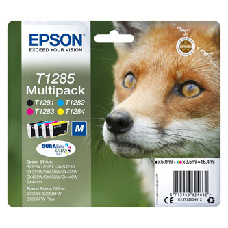 Obrazek Epson T1285 C13T12854022 originální inkoustová kazeta blistr, barva náplně azurová, purpurová, žlutá, černá,
