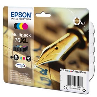 Obrazek Epson C13T16364012 originální inkoustová kazeta, barva náplně azurová, purpurová, žlutá, černá,
