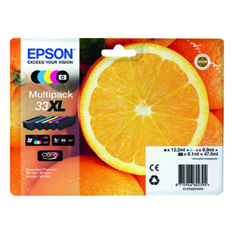 Obrazek Epson 33XL C13T33574011 originální inkoustová kazeta, barva náplně azurová, purpurová, žlutá, černá,