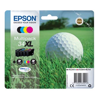 Obrazek Epson 34XL C13T34764010 originální inkoustová kazeta, barva náplně azurová, purpurová, žlutá, černá,