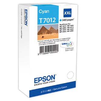 Obrazek Epson T7012 C13T70124010 originální inkoustová kazeta, barva náplně azurová, výtěžnost cartridge 3400 stran