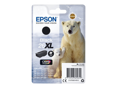 Obrazek Epson 26XL C13T26214022 originální inkoustová kazeta, barva náplně černá