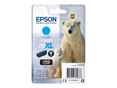Obrazek Epson 26XL C13T26324022 originální inkoustová kazeta, barva náplně azurová