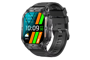 Chytré hodinky v češtině, PW-161, Bluetooth 5.0, sportovní smart watch s krokoměrem, oxymetrem, měřením tepu, tlaku, černé s černým páskem