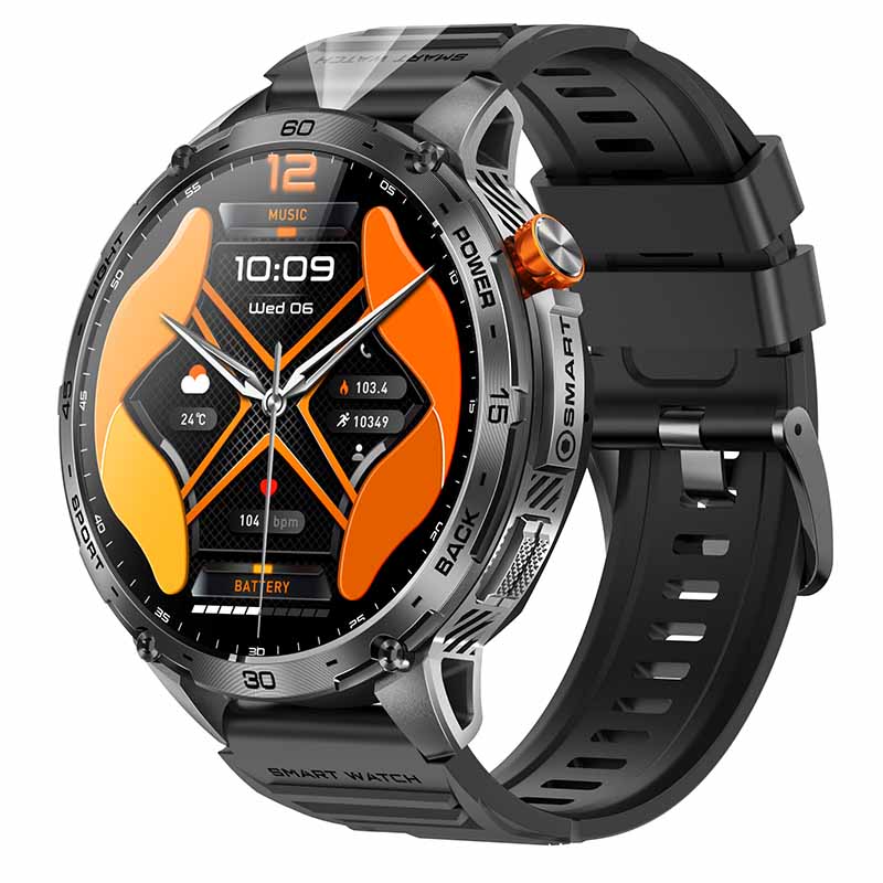 Obrazek Chytré hodinky s telefonováním Printwell PW-169, LED svítilna, AMOLED , LET měření tepu, tlaku, SpO2, krokoměr, české menu, BT 5.0, černé