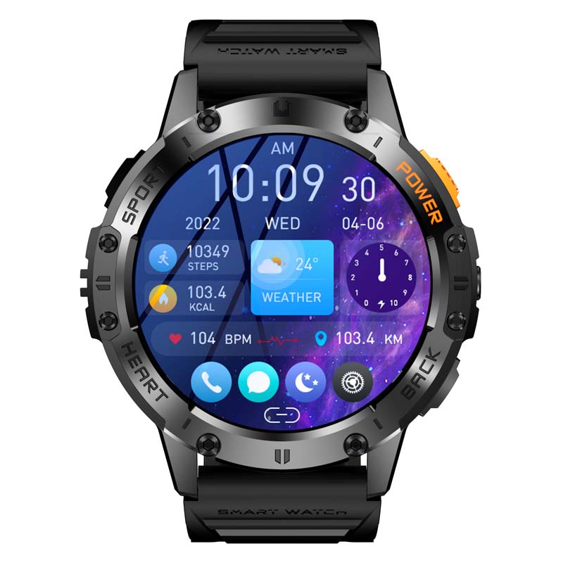 Chytré hodinky PW-165, černé s černým páskem obr. 5