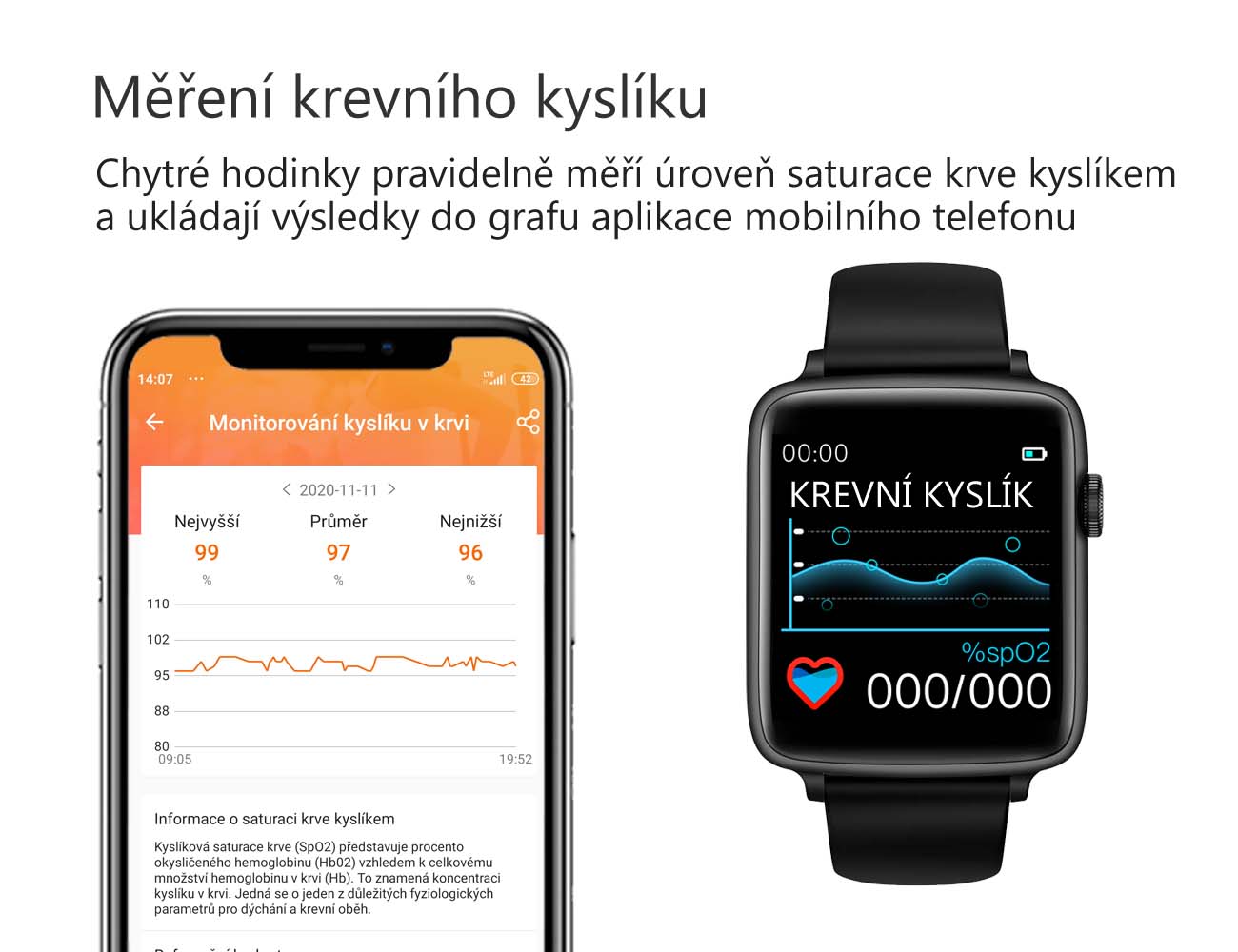 Chytré hodinky v češtině PW-101, Bluetooth 5.0, smart watch s velkým display, krokoměrem, oxymetrem, měřením tepu, tlaku, stříbrné s šedým páskem