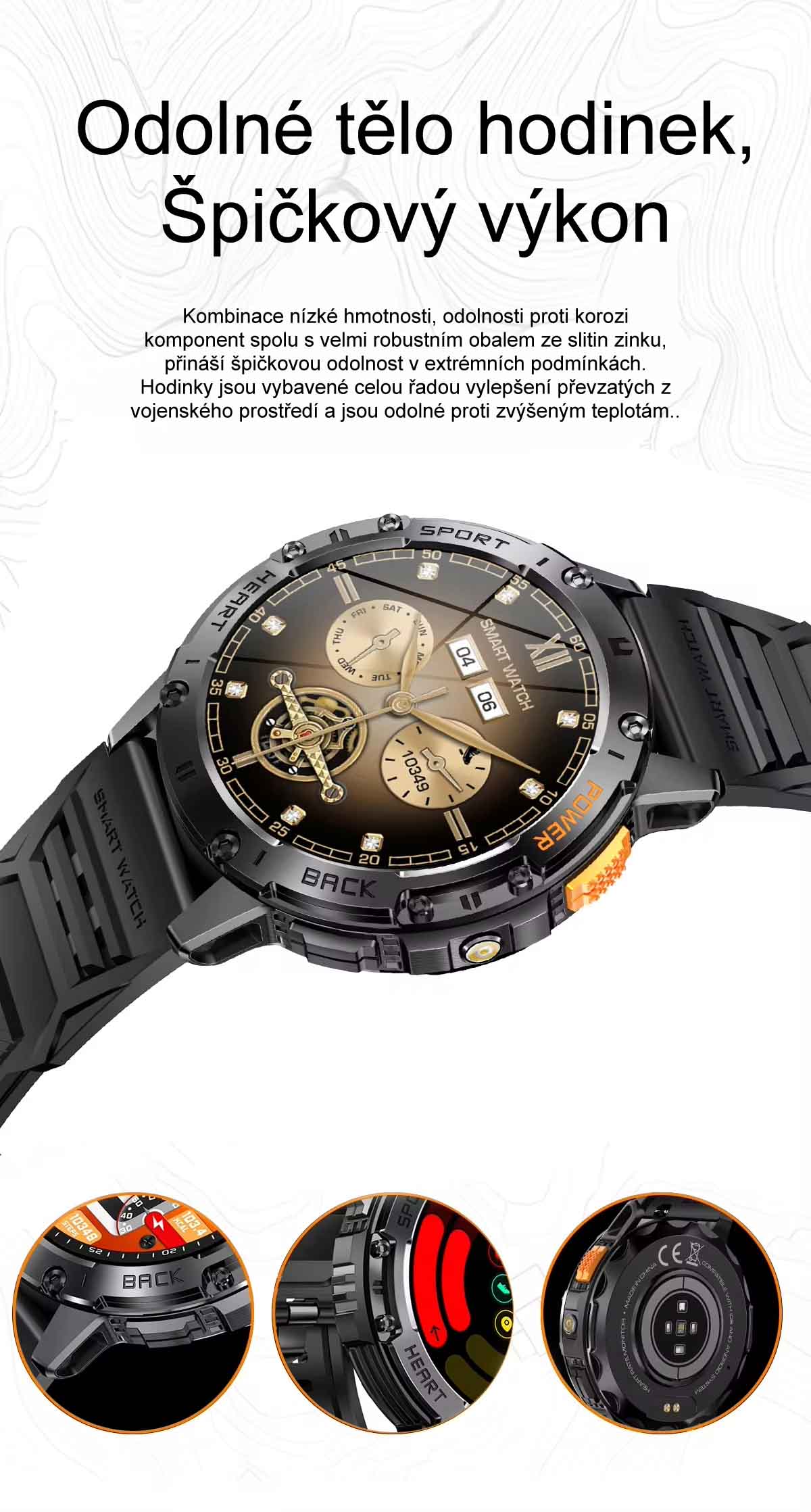 Chytré hodinky PW-165 černé s telefonováním a AMOLED displejem